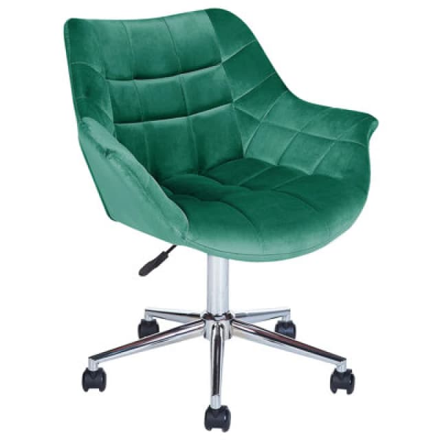 Beliani Desk Chair Labelle Velvet Emerald Green