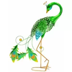 Metal Animal Lights / Solar Powered LEDs / Weatherproof Statues / Garden Decorations / Patio Ornaments (Peacock) - Gardenkraft