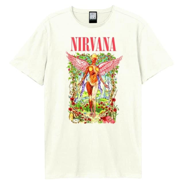Amplified Amplified Men In Utero Wilderness Nirvana T-Shirt in White Size: X-Small White XS Male 5063527792068