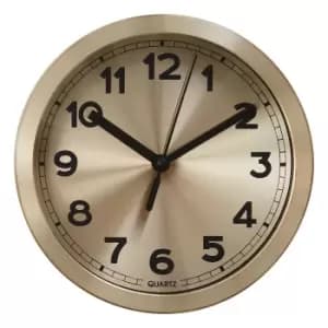 Premier Housewares Elko Bold Metallic Aluminium Wall Clock - Gold Finish