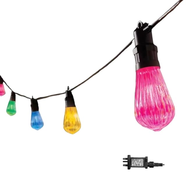 4.5m Set of 10 Connectable Fluted Festoon String Lights with Multi-Coloured LEDs