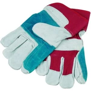 Wickes Superior Grey/Red Leather Rigger Gloves - One Size