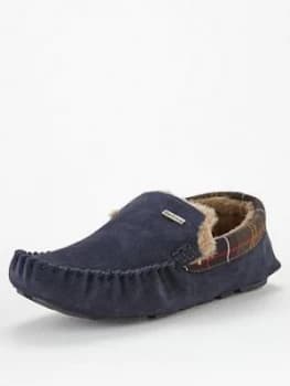 Barbour Monty Slippers, Navy Suede, Size 10, Men