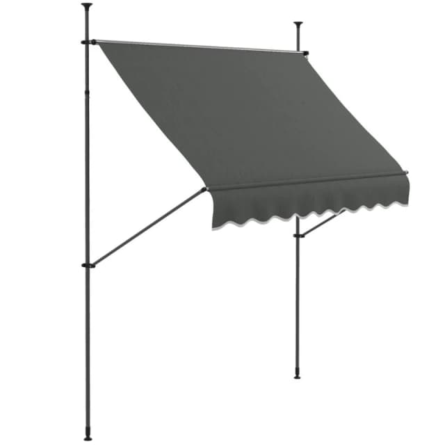 Outsunny 2.5 X 1.2M Freestanding Retractable Awning, Grey 840-262V02CG