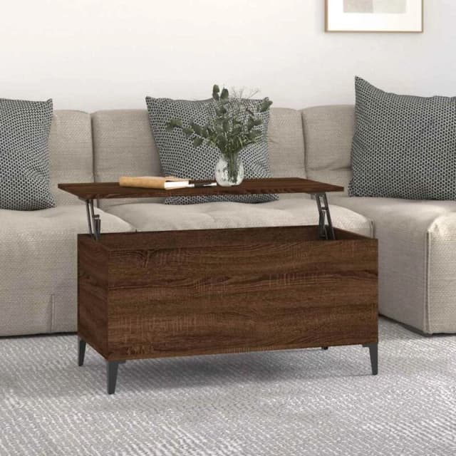 Vidaxl Coffee Table Brown Oak 90X44.5X45cm Engineered Wood, Brown 819595