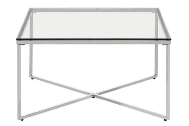 Orsina Allure Silver Finish Cross Base Coffee Table