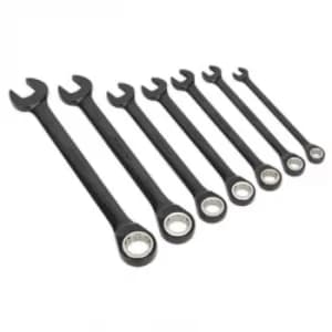 Combination Ratchet Spanner Set 7PC Black Series Metric