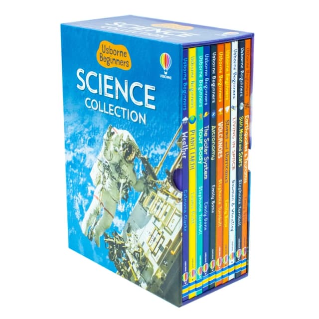 Usborne Beginners Science 10 Books Collection Box Set Volcanoes, Astronomy, Living in Space Usborne Books
