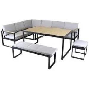 Charles Bentley Extrusion Aluminium Corner Sofa Set Grey