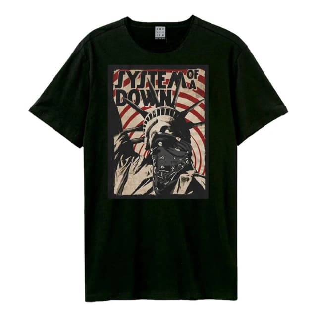 Amplified Amplified Men Statue Of Liberty Systems Of A Down T-Shirt in Black Size: X-Small Black XS Male 5063852062805