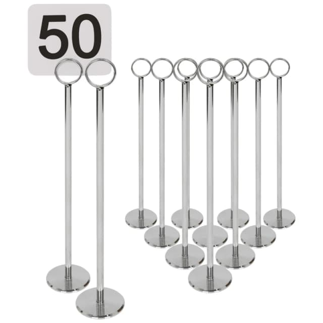 Argon Tableware 12X Table Number Card Holders - 46Cm - Place Card Holder Number Stands For Wedding, Restaurant Menu, Memo, Party