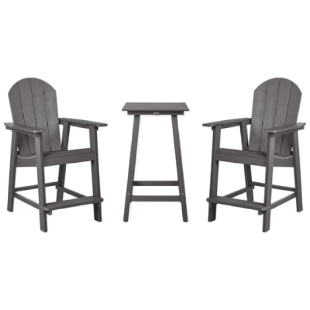Beliani Bistro Set Adirondack Dark Grey