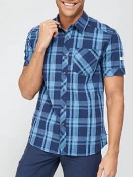 Regatta Deakin Shirt Sleeve Checked Shirt - Navy, Size S, Men