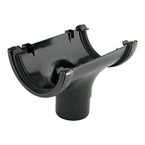 FloPlast RO1CI Cast Iron Style Half Round Gutter Running Outlet - Black