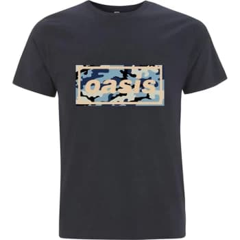 Oasis - Camo Logo Unisex Medium T-Shirt - Black
