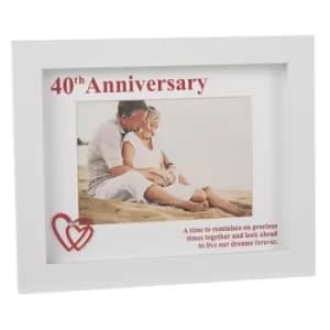 Modern White 6x4 Anniversary Frame 40th