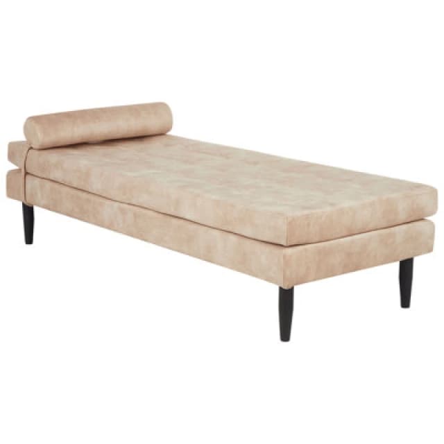 Beliani Chaise Longue Ussel Velvet Beige