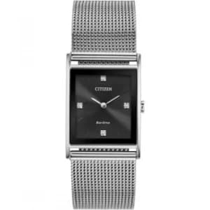 Mens Citizen Eco-drive Mens Diamond Stainless Steel Watch