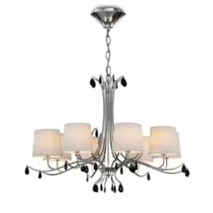 Suspension lampshades Andrea Chrome polished 8 bulbs 80cm