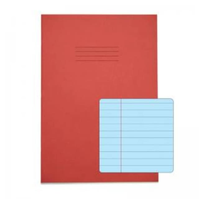 Rhino A4 Special Exercise Book 48 Page Ruled F8M Red with Tinted...