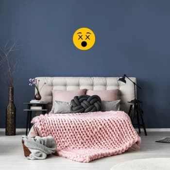 Emoji - 10 Yellow Black Decorative Wooden Wall Accessory