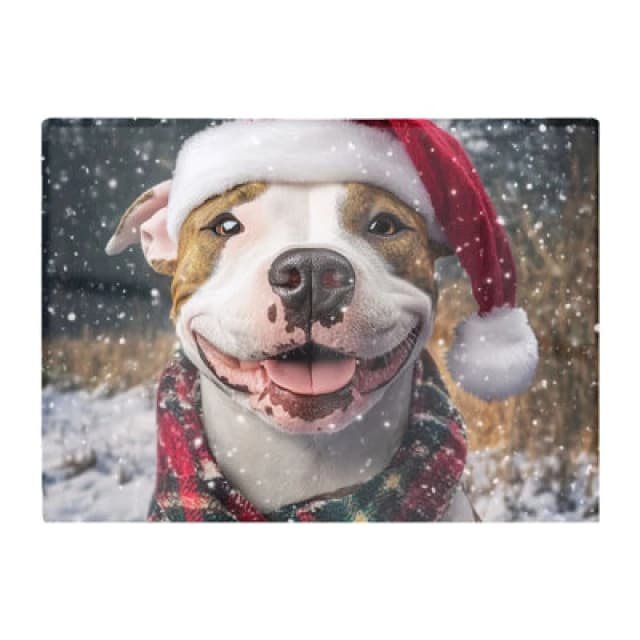 Warren Reed Designer Christmas Staffy Bull Terrier Glass Chopping Board