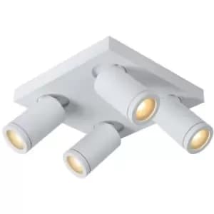 Lucide TAYLOR - Ceiling Spotlight Bathroom - LED Dim to warm - GU10 - 4x5W 2200K/3000K - IP44 - White