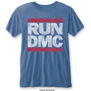 Run DMC - Vintage Logo Unisex Large T-Shirt - Blue