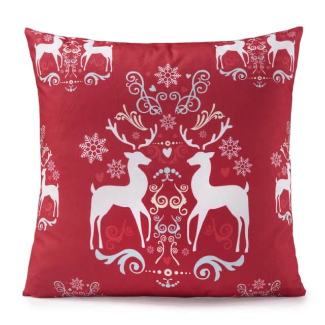 Alan Symonds Reindeer Red & White Christmas Cushion Red unisex 45x45cm