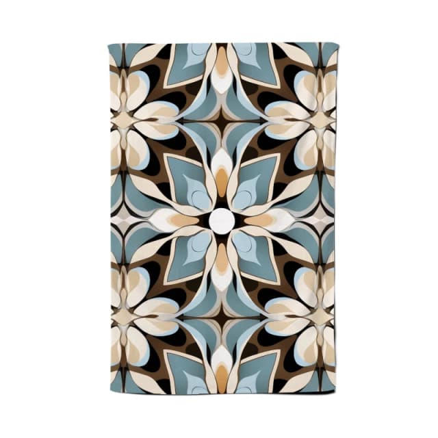 Warren Reed - Designer Beige & Brown Abstract Pattern Tea Towel in Grey Grey Unisex