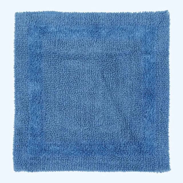 Homescapes Luxury Reversible Cotton Shower Mat - Cobalt