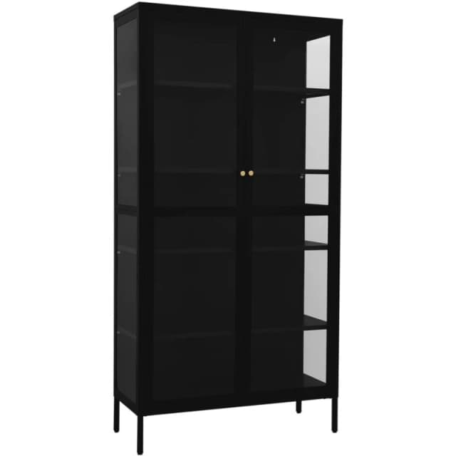 VIDAXL Display Cabinet Black 90x40x180cm Steel and Tempered Glass Vidaxl 8720286564448