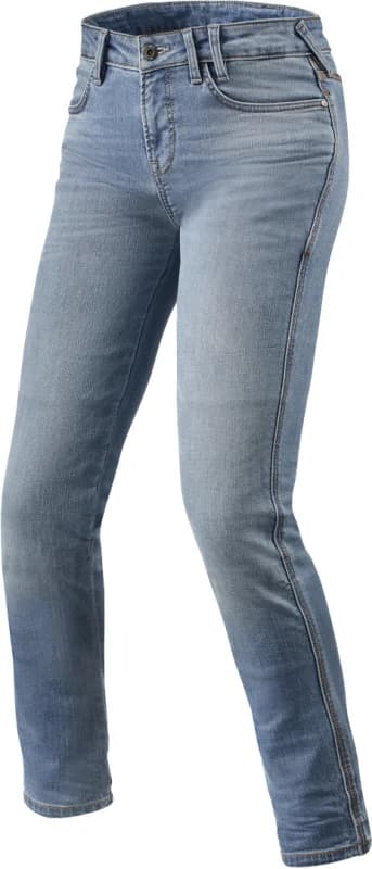 Rev It Shelby Ladies Skinny Fit Light Blue Used Motorcycle Jeans (L30) (W32) Light Blue Used