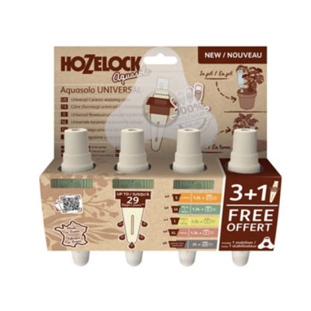 Hozelock Universal Aquasolo Drip Waterers for Water Bottles M Pack of 4