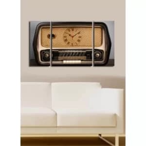3P204045CS-7 Multicolor Decorative Canvas Wall Clock (3 Pieces)
