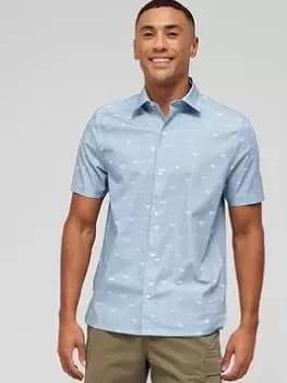 Ted Baker Dog Print Short Sleeve Shirt - Blue Size 2, Men
