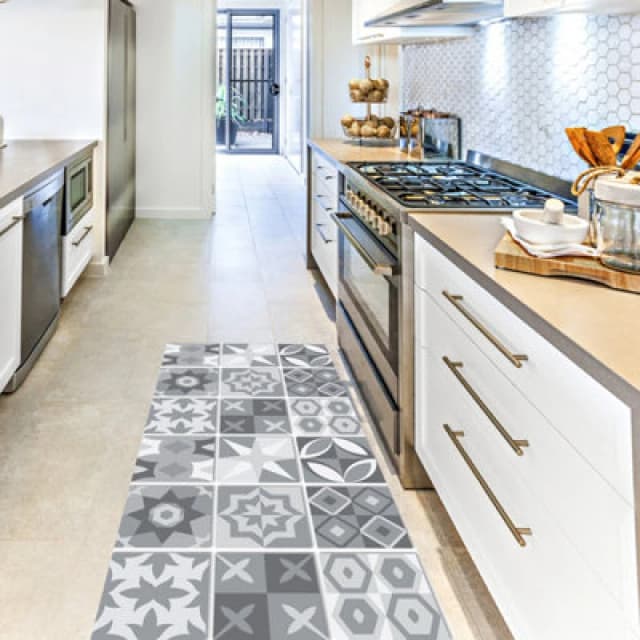 Artsy Mats Lefkada Vinyl Floor Mat 190x67cm Grey unisex