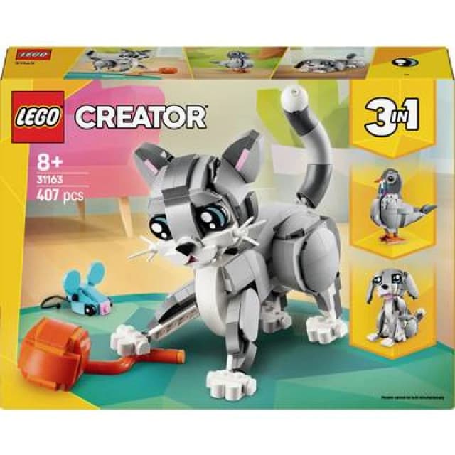 LEGO LEGO Creator 3in1 Playful Cat Figure, Toy Animal Set 31163