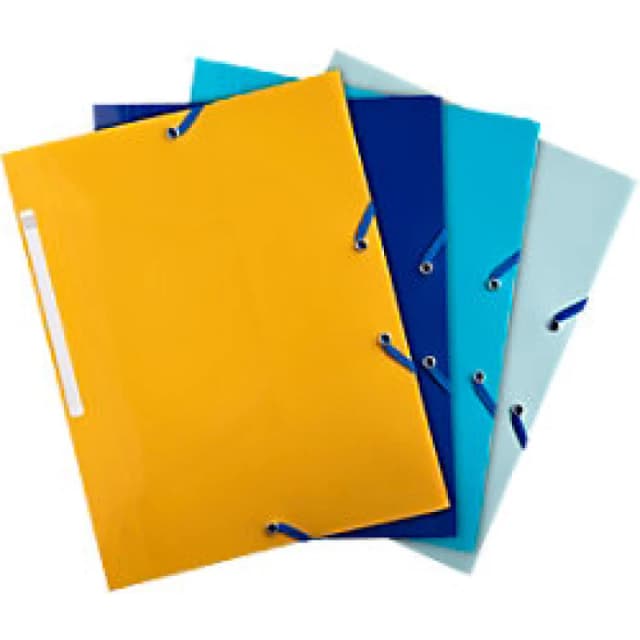 Exacompta Bee Blue 3 Flap Folder A4 Assorted Colours (Pack 4) - 55110E