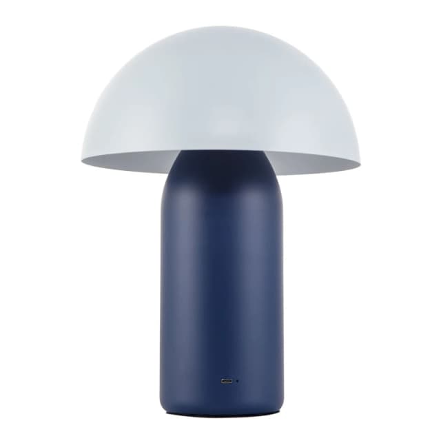 Happy Homewares Modern Rechargeable Mushroom Table Lamp with Touch Dimmer Button in Midnight Size: 14" Midnight Unisex 14"