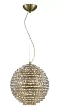 Nord 5 Light Ceiling Fitting Antique Brass with Clear Crystal Finish CFH608241/L/AB