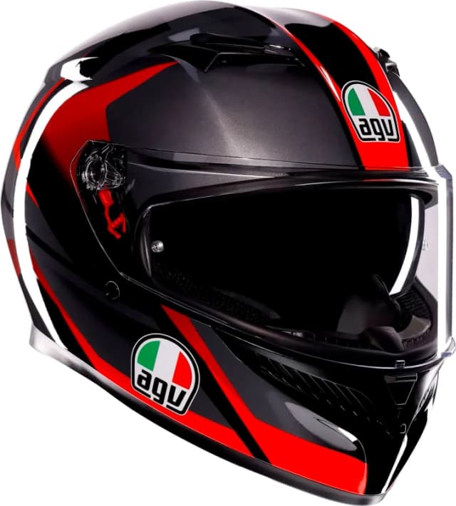 AGV K3 E2206 Mplk Striga Black Grey Red Full Face Helmet Size XL