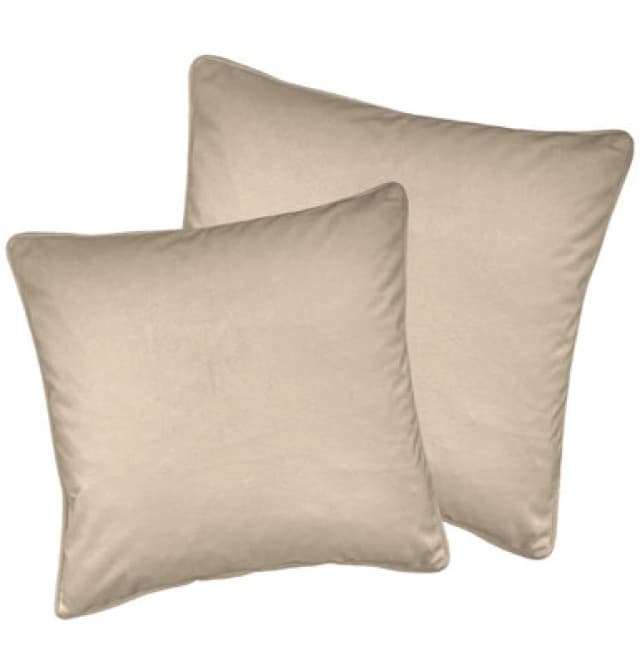 Luxury Enhanced Living Pair Of Cream Velvet Cushion Covers - 55X55Cm - Cases Only