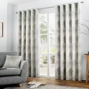 Curtina Elmwood Silver Eyelet Curtains Silver