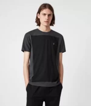 AllSaints Mens Lobke Crew T-Shirt, Washed/jet Black, Size: S