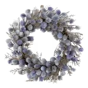 Gallery Interiors Clark Dried Thistle Wreath Blue