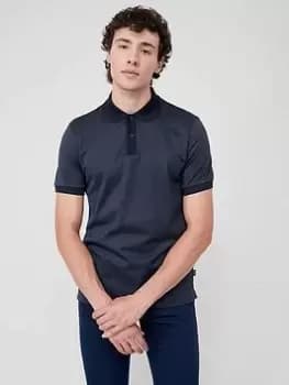 BOSS Phillipson 92 Contrast Collar Polo Shirt - Dark Blue, Dark Blue, Size 2XL, Men