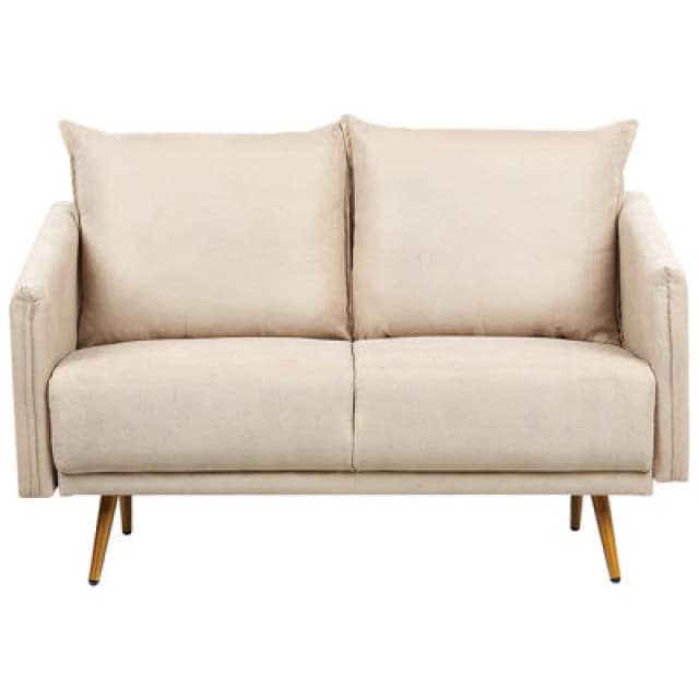 Beliani Sofa 2 Seater Maura Velvet Beige