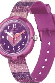 Childrens Flik Flak Stripy Glitter Watch FPNP127