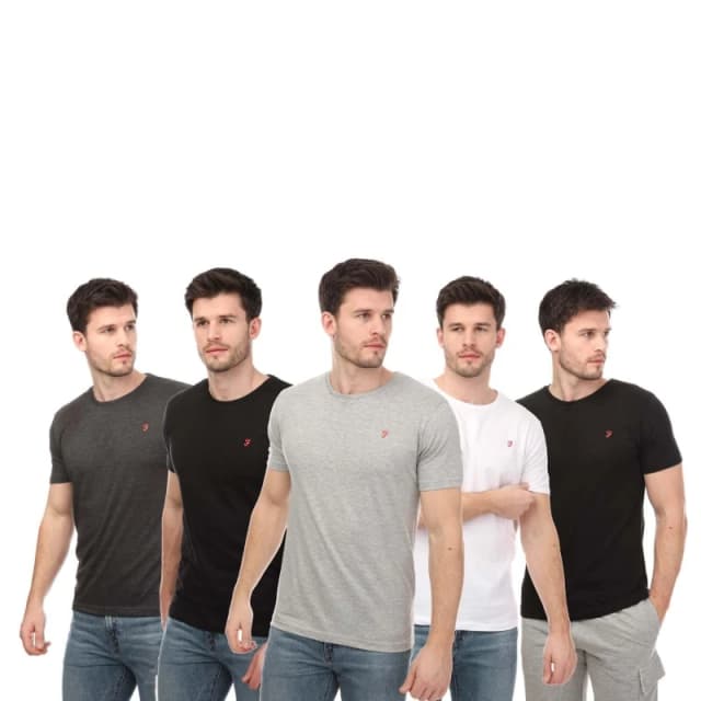 Farah Briars 5 Pack Lounge T-Shirts - Multi Multi S